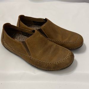 Johnson and Murphy brown leather slip on loafers men’s shoes size 8